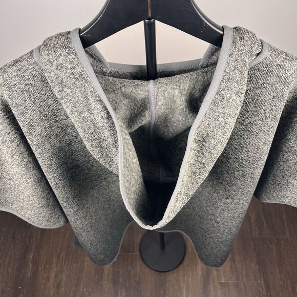 Eddie Bauer Poncho Womens M/L Gray Hood Boho Classic Outdoor Academia Gorpcore - Picture 7 of 13